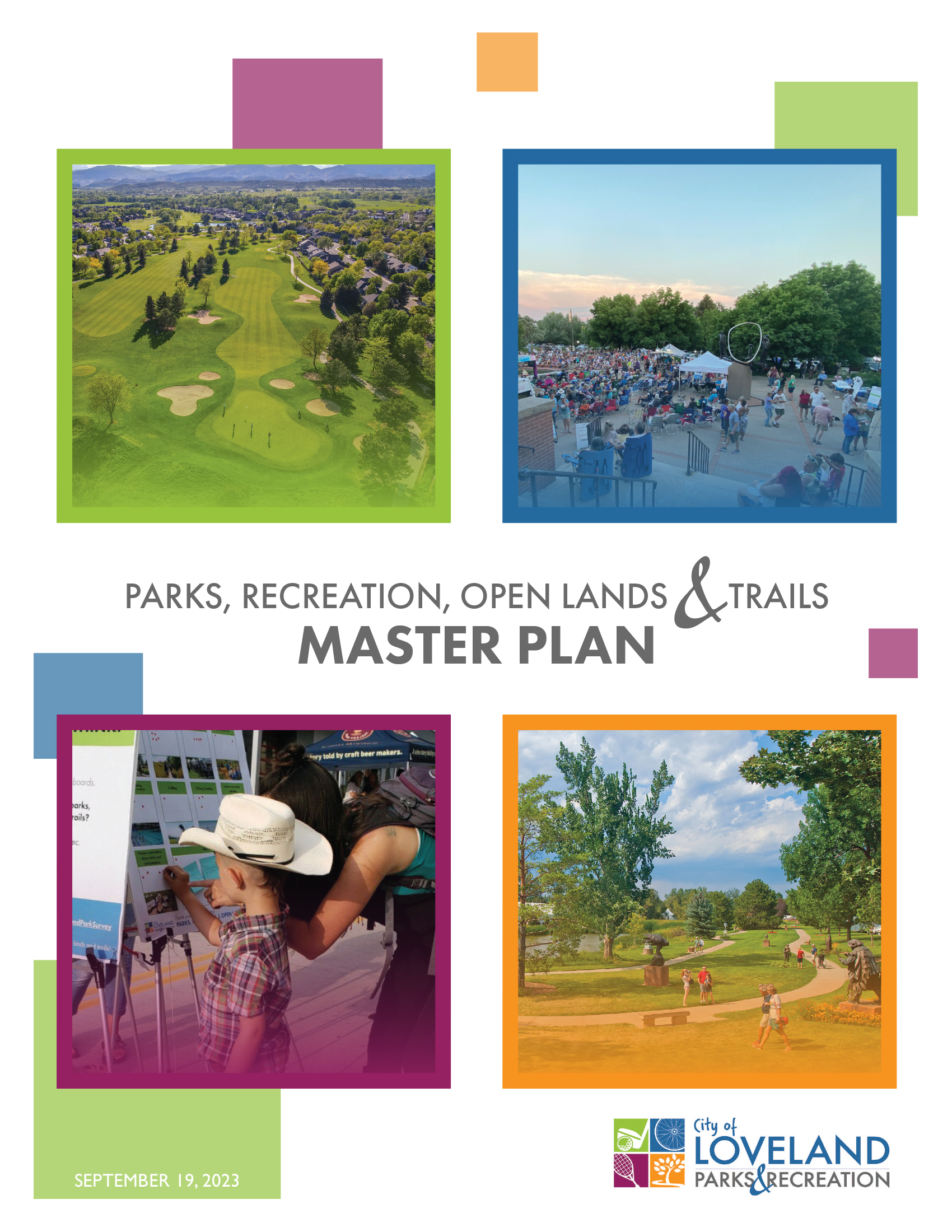 2023 Parks, Recreation, Open Lands & Trails Master Plan Cover Page