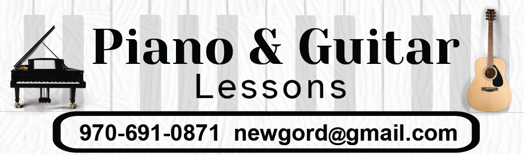 Piano and guitar lessons ad
