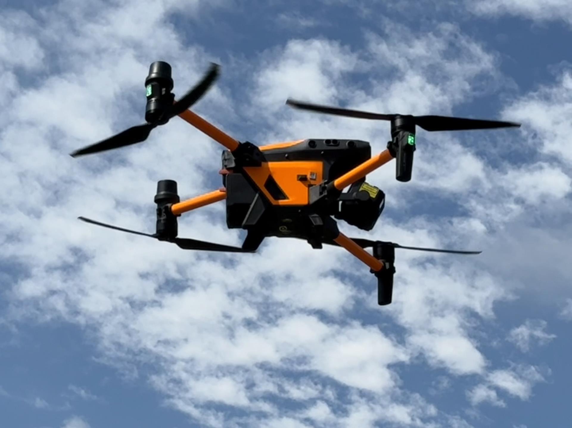 City of Loveland Utilities drone flying in the sky