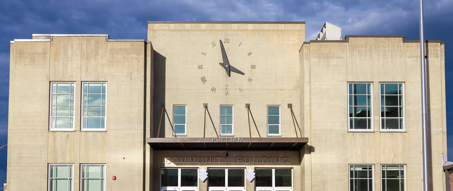 Exterior photo of the Pulliam Community Building