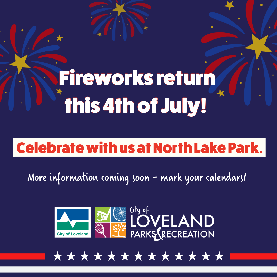 image announcing the return of July 4th fireworks